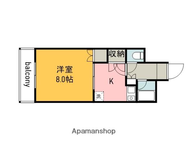 グリーンパークハイツ(1DK/4階)の間取り写真