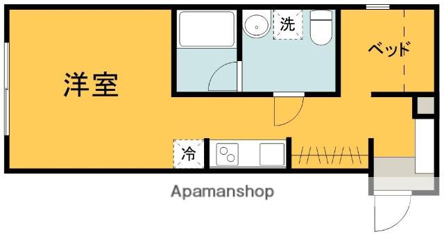 DIMANCHE(ワンルーム/1階)の間取り写真