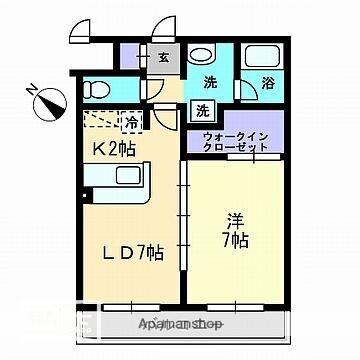 オリオリシティV(1LDK/3階)の間取り写真