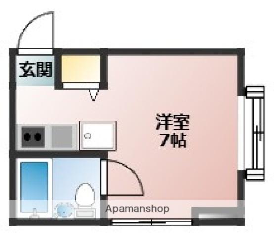 コーポ宮川(ワンルーム/3階)の間取り写真