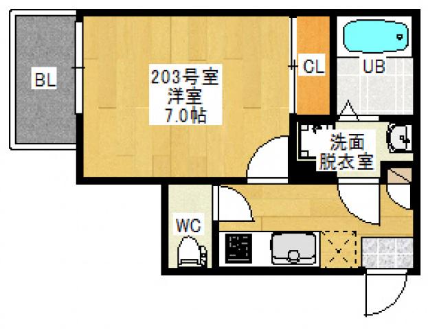 REGALEST CLIO(1K/2階)の間取り写真