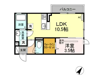 メゾン・ドFK東雲本町(1LDK/2階)の間取り写真