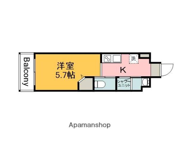 LE DOME府中(1K/6階)の間取り写真