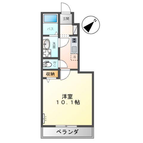 クレール比治山(1K/1階)の間取り写真