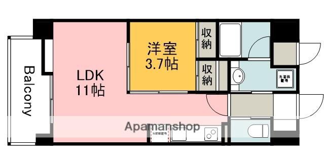 EXE THE 1ST(1LDK/4階)の間取り写真