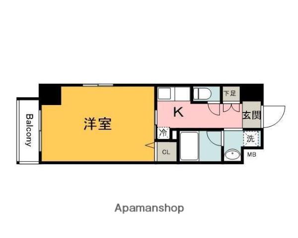 S-RESIDENCE宇品5丁目Ⅱ(1K/6階)の間取り写真