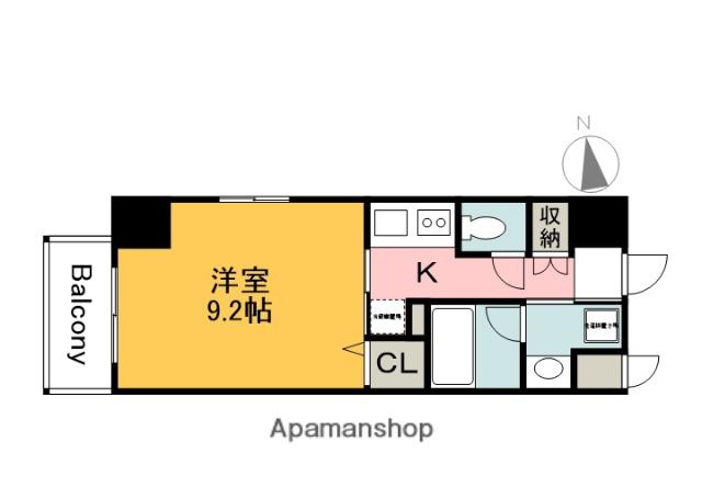 S-RESIDENCE宇品5丁目Ⅱ(1K/2階)の間取り写真