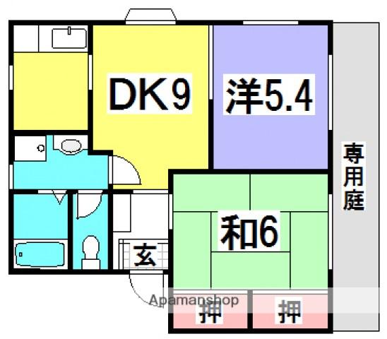 パークヒル井口A棟(2DK/1階)の間取り写真