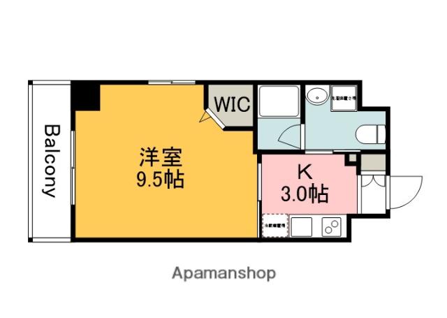 パレグレース中広Ⅱ(1K/4階)の間取り写真