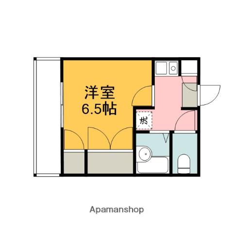 ラスター中筋(1K/1階)の間取り写真