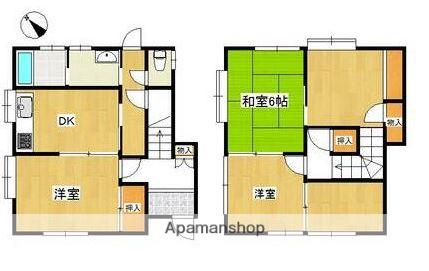 広島県広島市南区 2階建 築41年(5DK)の間取り写真