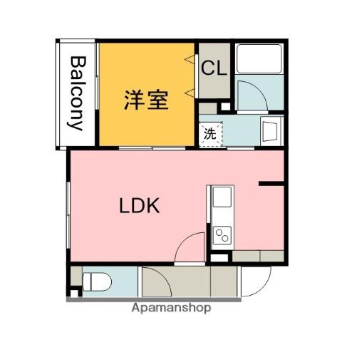 LUQRAS可部A(1LDK/3階)の間取り写真