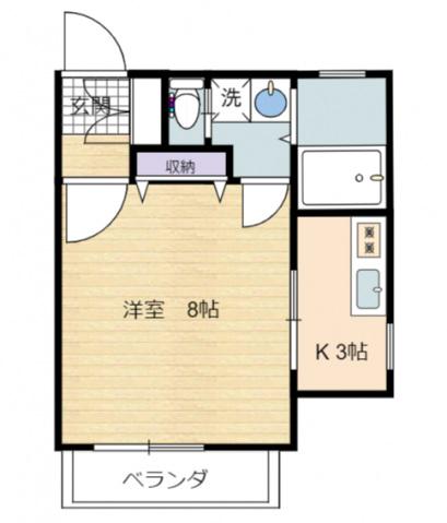 PLEIN SOLEIL 庚午北(1K/3階)の間取り写真