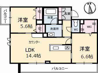 REFINAD(2LDK/3階)の間取り写真