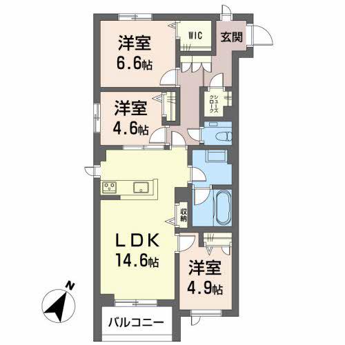 べレオ八木(3LDK/3階)の間取り写真