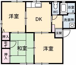 サントーク・K(3DK/1階)の間取り写真
