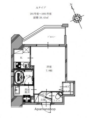 VELOCE Ⅲ(1K/9階)の間取り写真