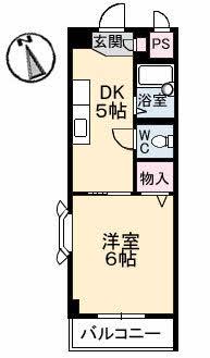 それいゆ(1DK/2階)の間取り写真