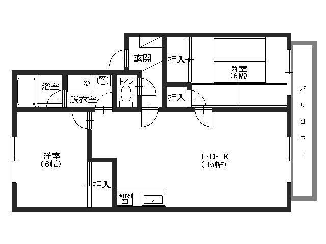 フレグランス彩(2LDK/2階)の間取り写真