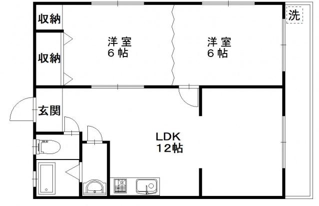 仲野マンション(3DK/3階)の間取り写真