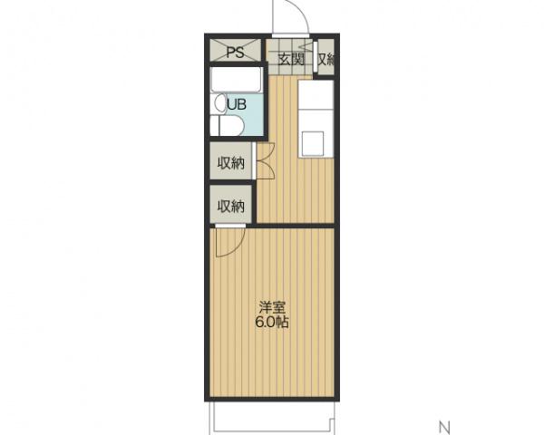 ハイツ吉光(1K/2階)の間取り写真