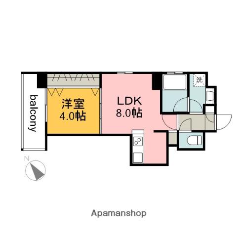 CALME国泰寺(1LDK/2階)の間取り写真