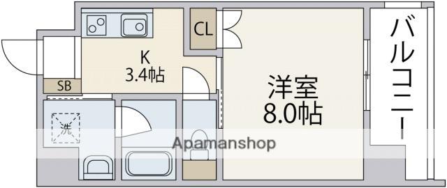 VILLA OASIS UJINA(1K/6階)の間取り写真