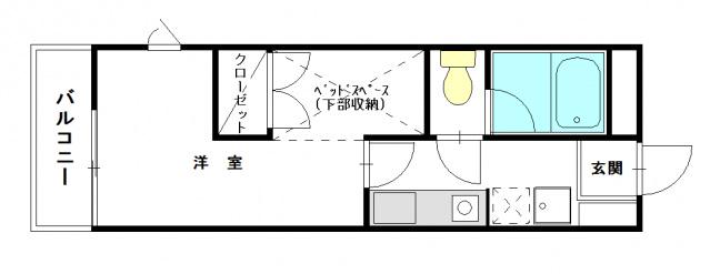 ルームサンコート(1K/2階)の間取り写真