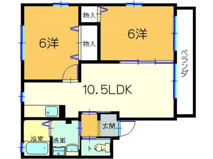 サンハイム(2LDK/1階)の間取り写真