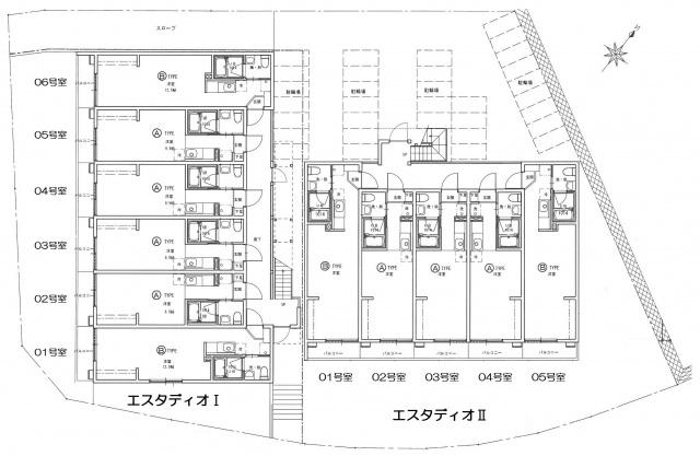 エスタディオⅠ(ワンルーム/2階)の間取り写真