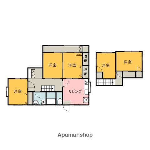 可部線 あき亀山駅 徒歩24分 2階建 築51年(5DK)の間取り写真