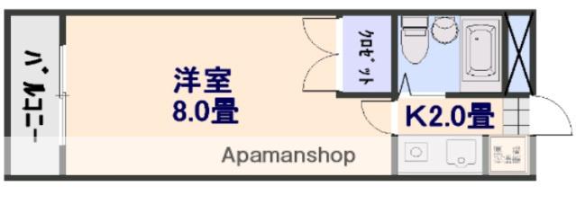 メゾン澤原(1K/2階)の間取り写真