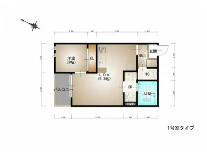 REGALEST廿日市本町1(1LDK/2階)の間取り写真