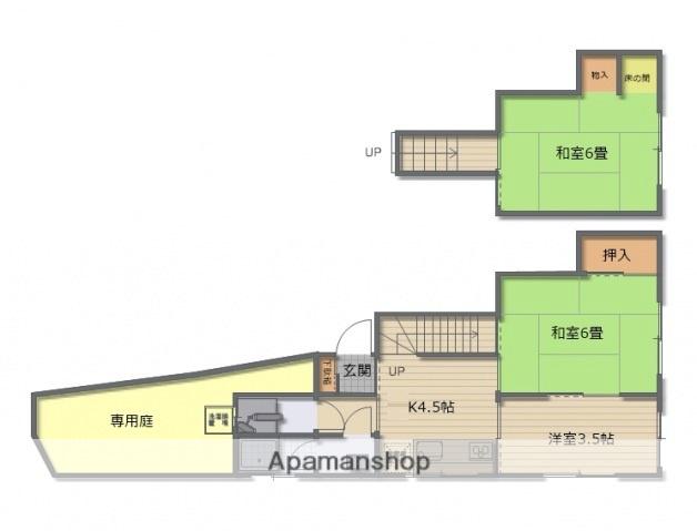 山陽本線 西広島駅 徒歩6分 2階建 築47年(3K)の間取り写真