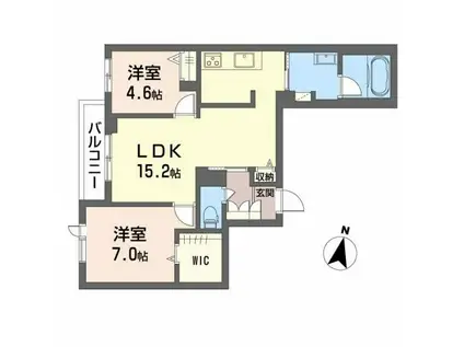  戸坂大上シャーメゾン(2LDK/3階)の間取り写真
