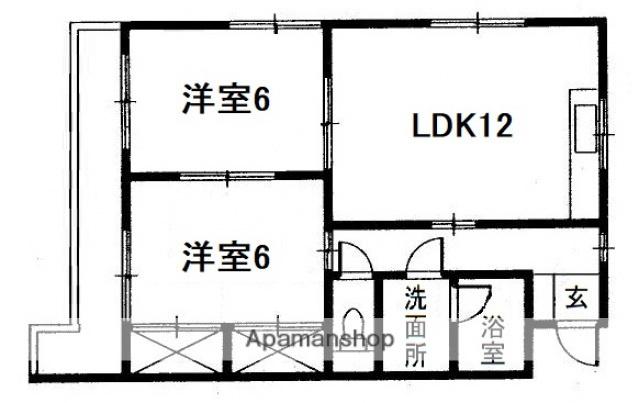 メゾンアカシア(2LDK/3階)の間取り写真