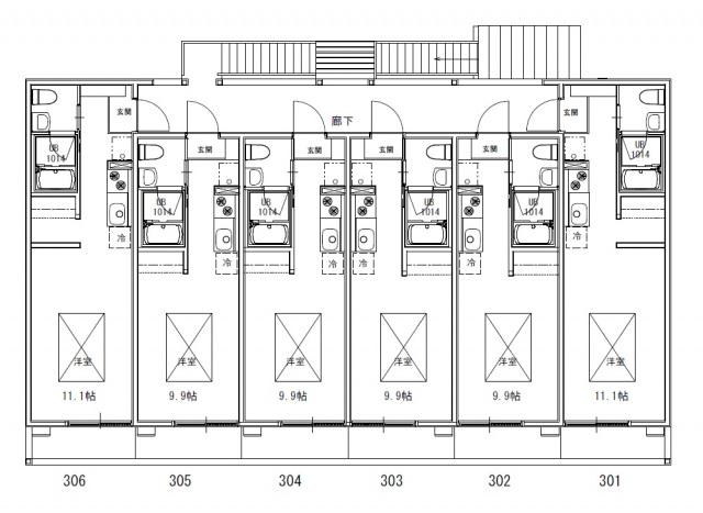 ヴィラリヴィエールⅢ(ワンルーム/3階)の間取り写真