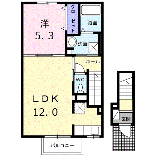 ニューサンライフ(1LDK/2階)の間取り写真