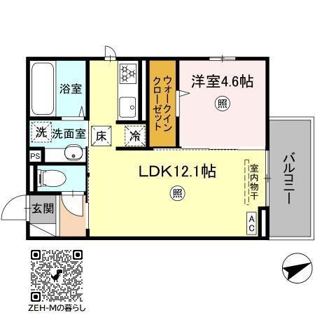 ピア・ドール今津Ⅱ(1LDK/1階)の間取り写真