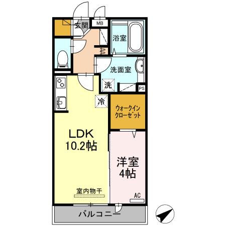 コリーヌ・MONT(1LDK/2階)の間取り写真