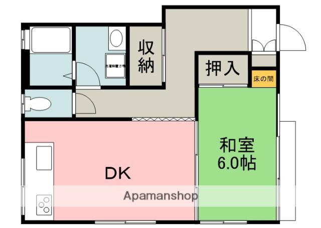 カーミーヒルズ(1DK/1階)の間取り写真