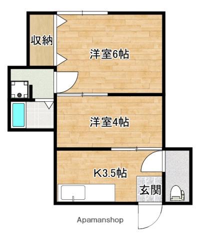 AWSOME TANNA(2K/2階)の間取り写真