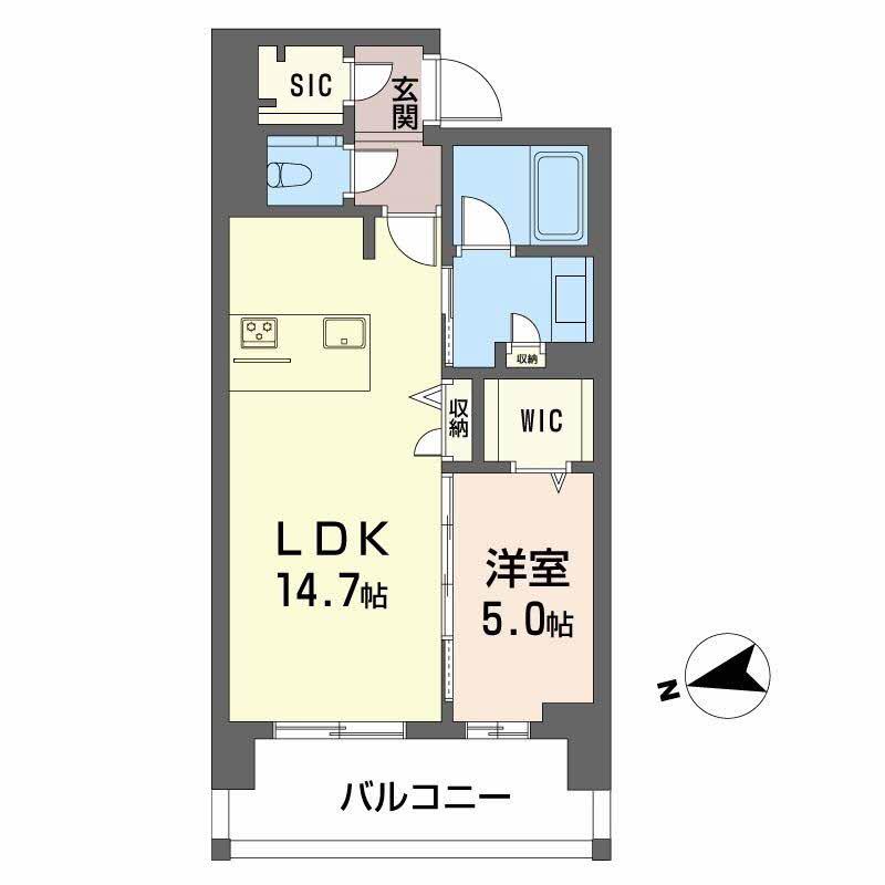 シャーメゾンステージ中央通(1LDK/13階)の間取り写真