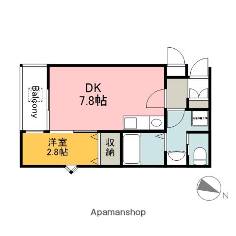 Tメゾン五日市駅前(1DK/1階)の間取り写真