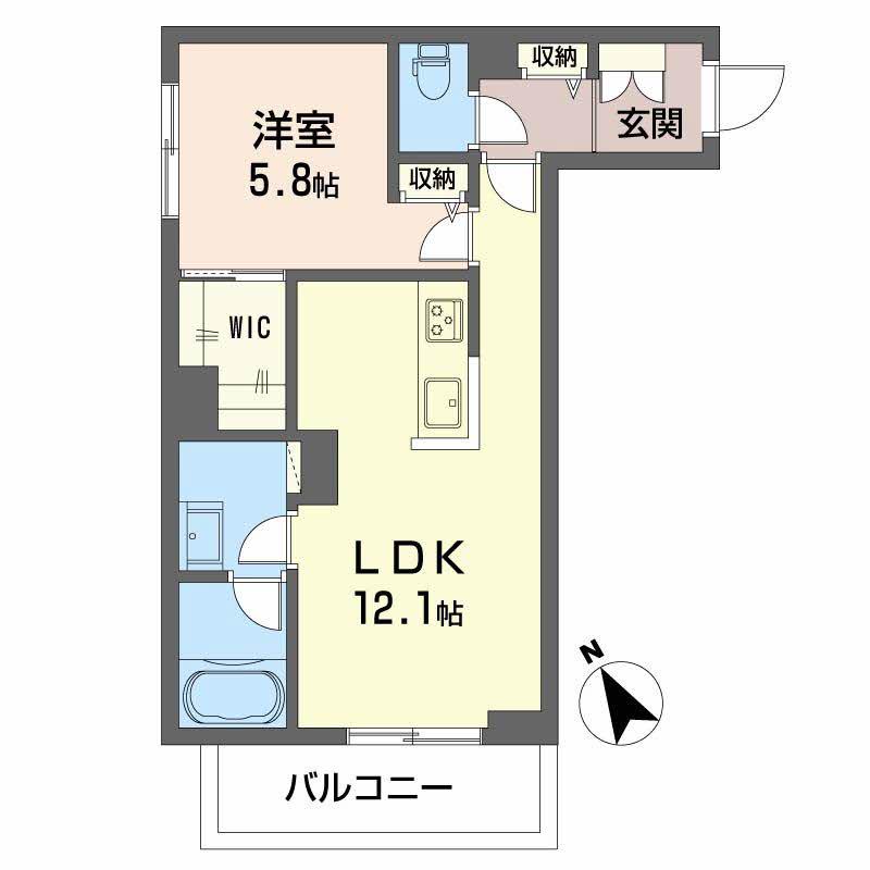 パストラール己斐中(1LDK/2階)の間取り写真