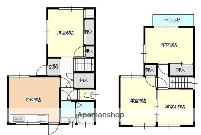 アストラムライン 祇園新橋北駅 徒歩8分 2階建 築51年(4DK)の間取り写真
