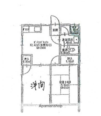西本荘(2DK/2階)の間取り写真
