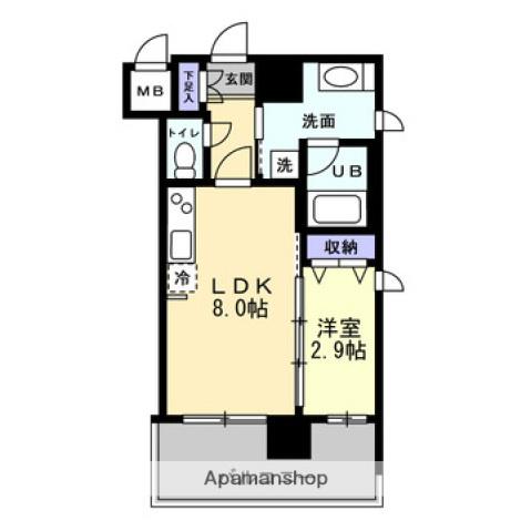 TMレジデンス(1LDK/8階)の間取り写真