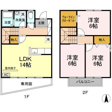 ＣＯＵＲＴ皆賀(3LDK)の間取り写真