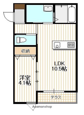 アマゾン・リリー(1LDK/2階)の間取り写真
